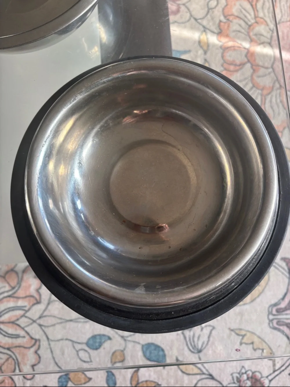 Stainless Steel Non-Slip Dog Feeding Bowls - Set of 3 (Silver with Black Base)